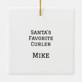 Ornement En Céramique Curling Père Noël Personnalisé Avec Son Renne (Dos)