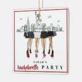Ornement En Céramique Custom Bachelorette New York City Skyline Fashion (Gauche)