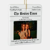 Ornement En Céramique Custom Best Friends Newspaper 2 Photo (Droite)