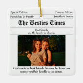 Ornement En Céramique Custom Best Friends Newspaper 2 Photo (Devant)