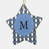 Ornement En Céramique Custom Blue Abstract (Gauche)