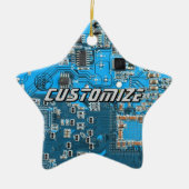 Ornement En Céramique Custom Blue PCB Circuit Board for IT Pros 2 (Devant)