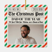 Ornement En Céramique Custom Christmas Dad Gift, Fun Dad Newspaper (Dos)
