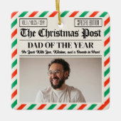 Ornement En Céramique Custom Christmas Dad Gift, Fun Dad Newspaper (Devant)