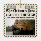 Ornement En Céramique Custom Christmas Fishing Gift, Newspaper Fisherman (Dos)