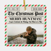 Ornement En Céramique Custom Christmas Hunter Gift Newspaper Outdoorsman (Devant)