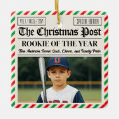 Ornement En Céramique Custom Christmas Newspaper Rookie of the Year (Devant)