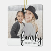 Ornement En Céramique Custom Double Sided Family Two Photo Christmas (Gauche)