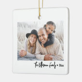 Ornement En Céramique Custom Double Sided Family Two Photo Christmas (Gauche)