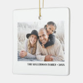 Ornement En Céramique Custom Double Sided Family Two Photo Christmas (Gauche)