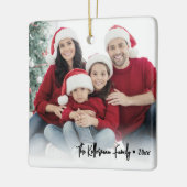 Ornement En Céramique Custom Double Sided Family Two Photo Christmas (Gauche)
