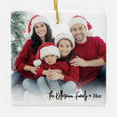 Ornement En Céramique Custom Double Sided Family Two Photo Christmas (Devant)