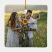 Ornement En Céramique Custom Double Sided Family Two Photo Christmas Cer (Dos)