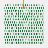 Ornement En Céramique Custom Family Name Modern Pink & Green Christmas (Dos)