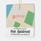 Ornement En Céramique Custom Map Address First Christmas New Apartment (Gauche)