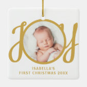 Ornement En Céramique Custom Name First Christmas Photo Keepsake (Dos)