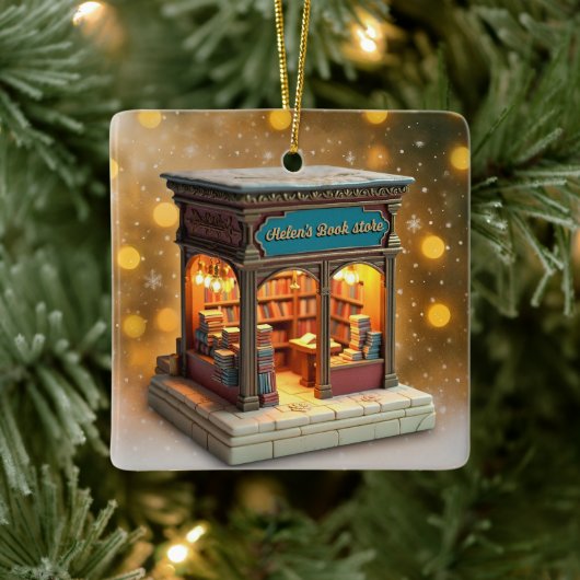 Ornement En Céramique Custom name> message me Bookstore Ceramic Ornament (Arbre)