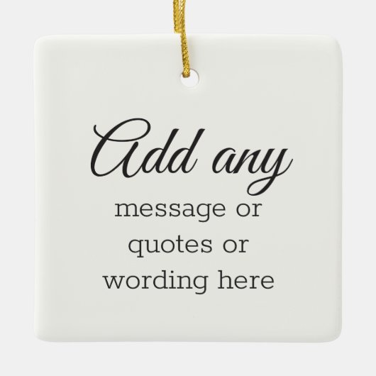 Ornement En Céramique CUSTOM Simple Elegant Blanc (Devant)