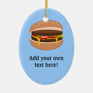 Ornement En Céramique Customisez ce graphique d'hamburger