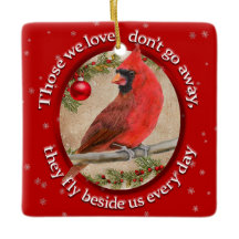 Customizable Christmas Cardinal Remember Loved One