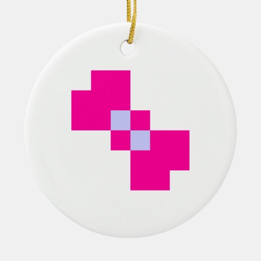 Ornement En Céramique Cute 8 bits Pixel Bow (Devant)