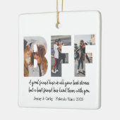 Ornement En Céramique Cute BFF 3 Photo Collage Best Friend Besties Citat (Gauche)