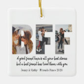 Ornement En Céramique Cute BFF 3 Photo Collage Best Friend Besties Citat (Devant)