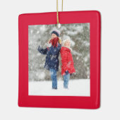 Ornement En Céramique Cute Christmas Stocking Custom Photo (Gauche)
