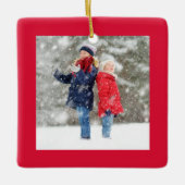 Ornement En Céramique Cute Christmas Stocking Custom Photo (Devant)