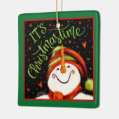 Ornement En Céramique Cute Festive Noël Snowman (Gauche)