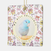 Ornement En Céramique Cute Pink Pastel Christmas Pattern Photo Custom (Gauche)