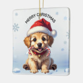 Ornement En Céramique Cute Puppy Christmas Golden Retriever Holiday (Gauche)