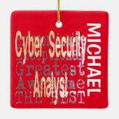 Ornement En Céramique Cyber Security Analyst Extraordinaire PERSONNALISÉ (Dos)