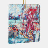 Ornement en céramique cygne et sapin de Noël (Droite)