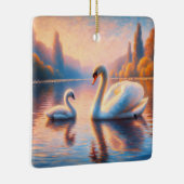 Ornement En Céramique Cygnet et cygne (Droite)