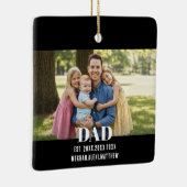 Ornement En Céramique Dad Est. Year Name Photo Script (Droite)