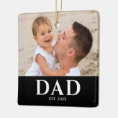 Ornement En Céramique Dad Established Photo Keepsake (Gauche)