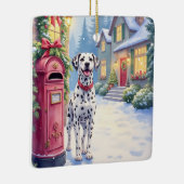Ornement En Céramique Dalmatian Festive Mailbox Christmas Art (Droite)