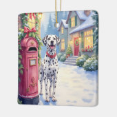 Ornement En Céramique Dalmatian Festive Mailbox Christmas Art (Gauche)