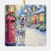 Ornement En Céramique Dalmatian Festive Mailbox Christmas Art (Devant)