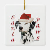 Ornement En Céramique Dalmatien (noir) Père Noël Paws (Dos)