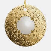 Ornement En Céramique Damas d'or avec une perle imitation mabe (Dos)