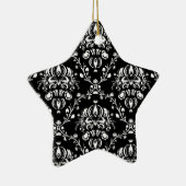 Ornement En Céramique Damas noir et blanc (Droite)