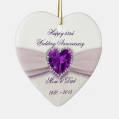 Ornement En Céramique Damask 33e anniversaire de Mariage (Droite)