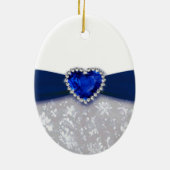 Ornement En Céramique Damask 45e anniversaire de Mariage (Dos)