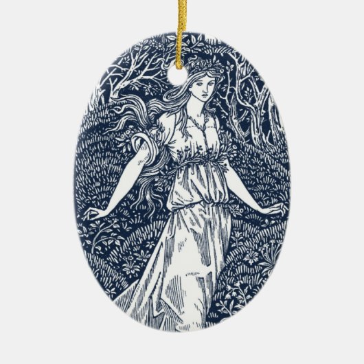 Ornement En Céramique dame dans les bois (Devant)