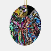 Ornement En Céramique Dame et papillon ! (Droite)