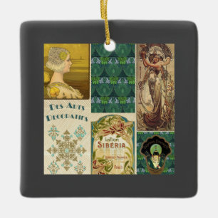 Ornement En Céramique Dames Art Nouveau 
