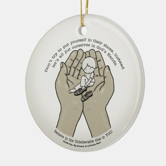 Ornement En Céramique Dans des mains de Dieu (Gauche)