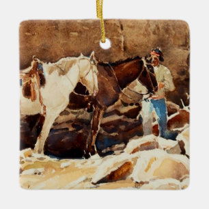 Ornement En Céramique "Dans l'ombre de Casa Grande" par Carl Oscar Borg